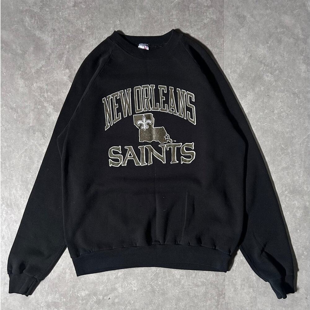 90's Vintage New Orleans Saints Black Crewneck -XL